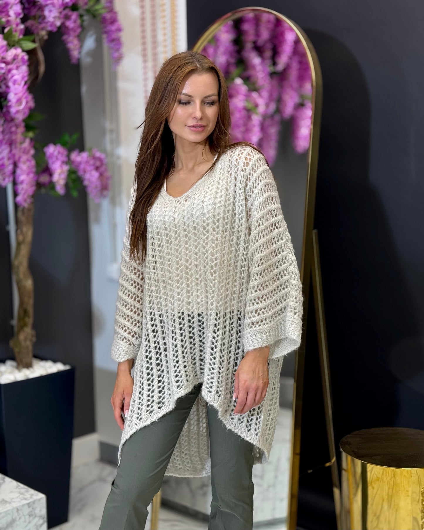 Mohēras tīkliņ džemperis