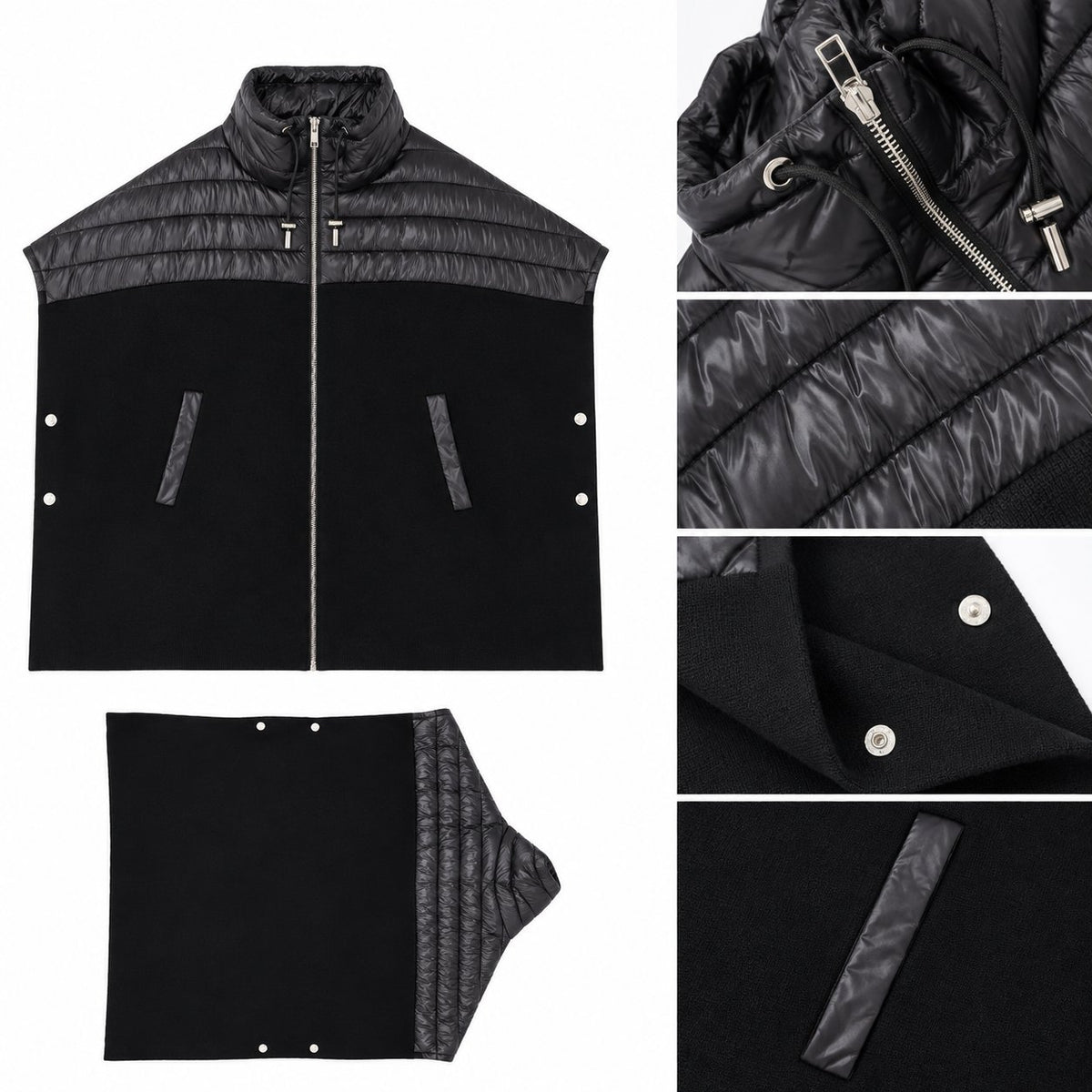 Kombinētā pončo veste