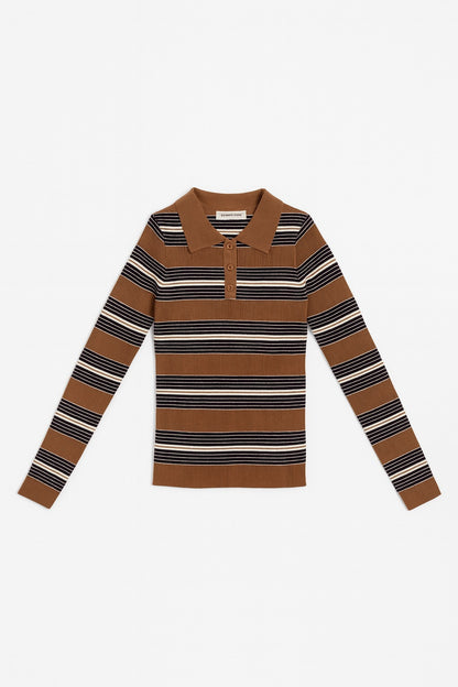 Svītrains polo tops