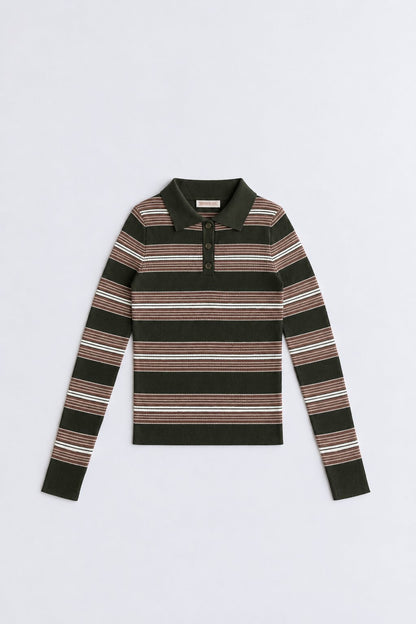 Svītrains polo tops