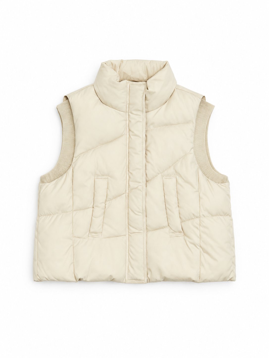 Īsā dūnu veste ar augsto apkakli