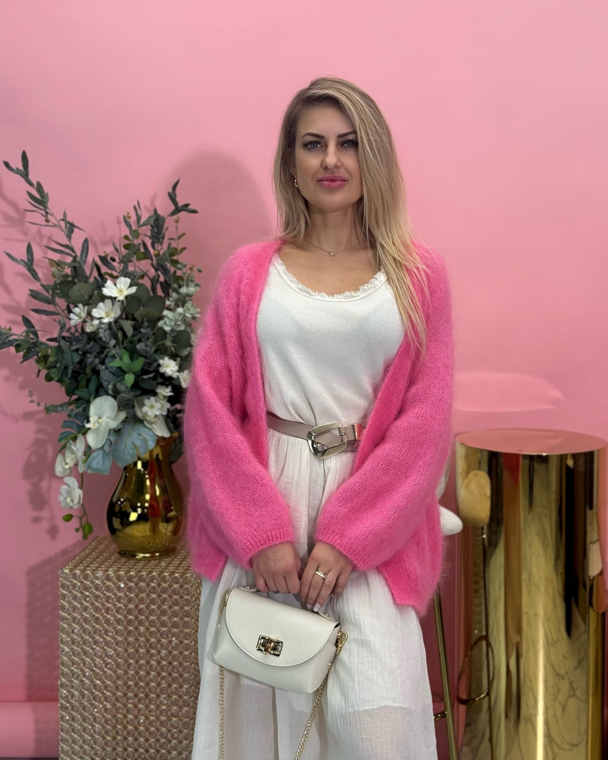 Короткий кардиган из кидмохера