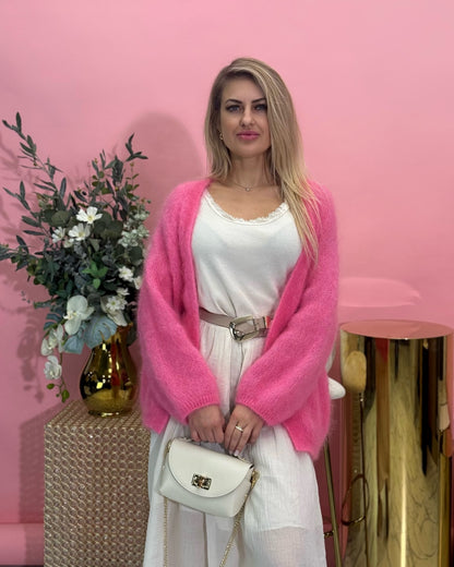 Короткий кардиган из кидмохера