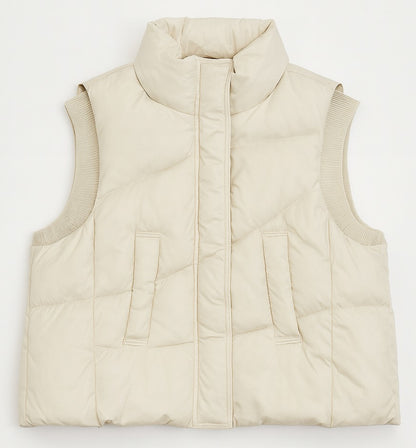 Īsā dūnu veste ar augsto apkakli